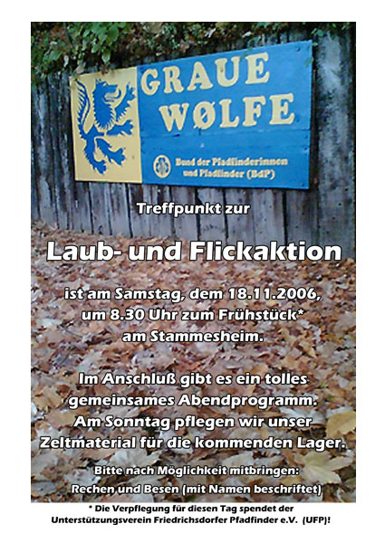 Laub- und Flick-Aktion